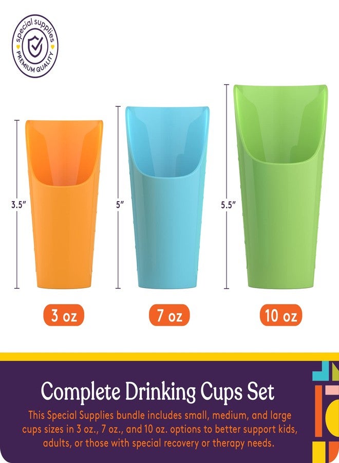 Special Supplies Combo Pack of 9 Flexible Drinking Cups with Nose Mold Cutout, 9 Pc. Set for Physical Therapy, Recovery, and Rehabilitation, BPA-Free Drink Tumblers, Kids and Adults - Image 2